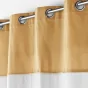 Lot de 2 rideaux a oeillets 140 x 240 cm polycoton + haut en jute Janara Ocre