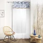 Voilage  oeillets 140 x 240 cm voile sablé Amazonia Bleu