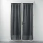 Paire droite passe tringle 2x70x200 cm voile sable applique filiane Anthracite