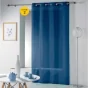 Lot de 2 voilages uni 140 x 240 cm étamine Telma Bleu marine
