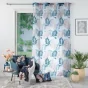Panneau a oeillets 140 x 280 cm voile sable imprime belline Blanc/bleu