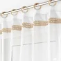 Voilage a oeillets bois 140 x 240 cm voile tisse+fantaisie Mileo Blanc