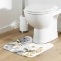 Tapis contour wc 45 x 45 cm microfibre imprimee kelly  des. place Blanc