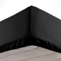 Drap housse 2 personnes 140 x 190 cm microfibre unie oscar Noir