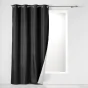 Lot de 2 rideaux  à œillets isolant thermique Icemount Noir 140 x 260 cm - dos en polyuréthane