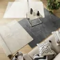 Tapis rectangle 140 x 200 cm viscose relief Géode - Anthracite
