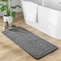 Tapis de bain 50 x 120 cm microfibre unie relief ricochet Anthracite