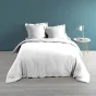 Housse de couette 2 personnes 260 x 240 cm percale uni 78 fils percaline Blanc