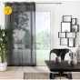 Lot de 2 Voilages a oeillets 140 x 240 cm voilé sable Amani Noir