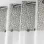 Panneau a oeillets 140 x 240 cm voile sable+top imp met+pompon vilanelle Sans