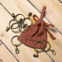 Lot de 2  Rideaux ajustables + 8 anneaux pince gaze de coton luxe 140 x 300 cm Gaia Terracotta