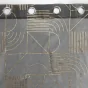 Panneau a oeillets 140 x 280 cm voile sable imp. metallise lineor Anthracite/or
