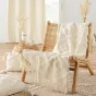 Plaid à franges 125 x 150 cm – Tissé en coton/polyester texturé Inca