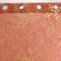 Voilage à oeillets 140 x 240 cm imprimé métallisé Belflor Terracotta/Or