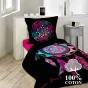 Housse de couette enfant 140x200 cm 100% coton + 1 taie d’oreiller Porte bonheur