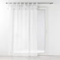 Voilage à passants + pompons 140 x 240 cm polyester effet lin Dalila Blanc