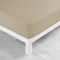Lot de 2 draps Housse Queen size 160 x 200 x 30 cm Coton 57 fils Beige