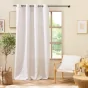 Rideau à œillets 140 x 280 cm en polyester imprimé métallisé – Piana Naturel