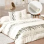 Pack housse de couette 220x240 cm Berbere + drap housse 140x190 Beige