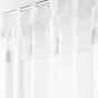 Voilage à passants + pompons 140 x 240 cm polyester effet lin Dalila Blanc