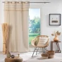Lot de 2 Rideaux  tamisant en coton 140 x 240 cm Atlas naturel
