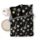 Pack parure de couette 240 x 220 cm Milor + drap housse 140 x 190 x 30 cm Jaune