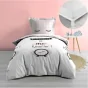 Pack parure de couette enfant Dring 140 x 200 cm + drap housse 90 x 190 x 30 Blanc