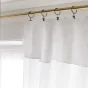 Rideau ajustable + 8 anneaux pince 140 x 270 cm lin lavé français luxe soline Blanc