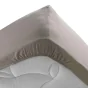 Drap housse 140 x 190 cm coton lavé bonnet 30 cm Stonalia Taupe