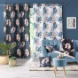 Rideau à oeillets 140 x 260 polyester imprimé Belline Blanc-Bleu
