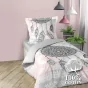 Pack parure de couette enfant 140x200 cm Namaste + drap housse 90x190 Rose