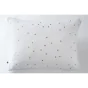 Taie d'oreiller gaze de coton brodée fil or 50 x 70 cm Gaia Chic Blanc