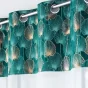 Lot de 2 Voilages 140 x 240 cm voile sablé + haut velours Clairine Emeraude