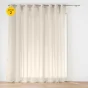 Lot de 2 Voilage à œillets grande largeur 300 x 240 cm voile tissé Carlin Beige