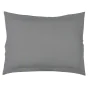 Taie d'oreiller volant plat 50 x 70 cm uni 57 fils lina  + pt bourdon Gris souris