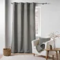 Rideau tamisant à œillets bouclette unie Wooly Gris 140 x 240 cm