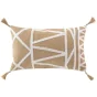 Coussin dehous. compr. pompons 30 x 50 cm polycoton uni+jute+tufte asmara Sans