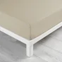 Drap housse 2 personnes 140 x 190 x 30 cm Linette coton lavé 57 fils Beige