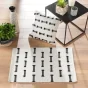 Tapis rectangle 50 x 80 cm coton tisse uni+fils coupes juline Naturel