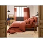 Drap Housse Double Gaze de Coton Terracotta – 140 x 190 cm – Bonnet 30 cm