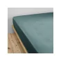 Drap Housse Double Gaze de Coton Bleu canard – 140 x 190 cm – Bonnet 30 cm