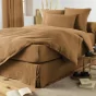 Drap Housse Double Gaze de Coton Camel – 90 x 190 cm – Bonnet 30 cm