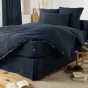 Drap housse double gaze de coton luxe 180 x 200 cm Gaia Bleu foncé