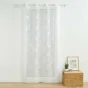 Voilage a oeillets 140 x 240 cm voile sablé brodé Berry Blanc