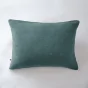 Taie d'oreiller brodée en gaze de coton 50 x 70 cm Gaïa Boho Bleu canard