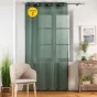 Lot de 2 Voilages unis a oeillets 140 x 240 cm Etamina Kaki