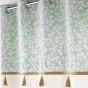 Lot de 2 Rideaux a oeillets 140 x 240 cm poly-coton + pompons Vivoline