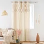 Rideau tamisant a oeillets 140 x 240 cm coton/polyester + haut tufté Athena Naturel