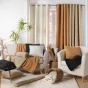 Lot de 2 Rideaux tamisant a oeillets 140 x 240 cm bouclette Wooly Camel