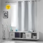 Lot de 2 Rideaux 140 x 180 cm occultant uni occult Gris pâle
